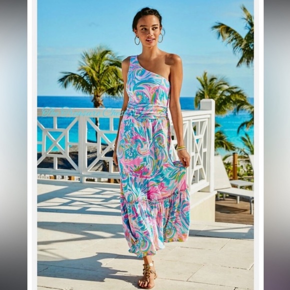 Lilly Pulitzer Dresses Nwt Lilly Pulitzer Mooney One Shoulder Midi